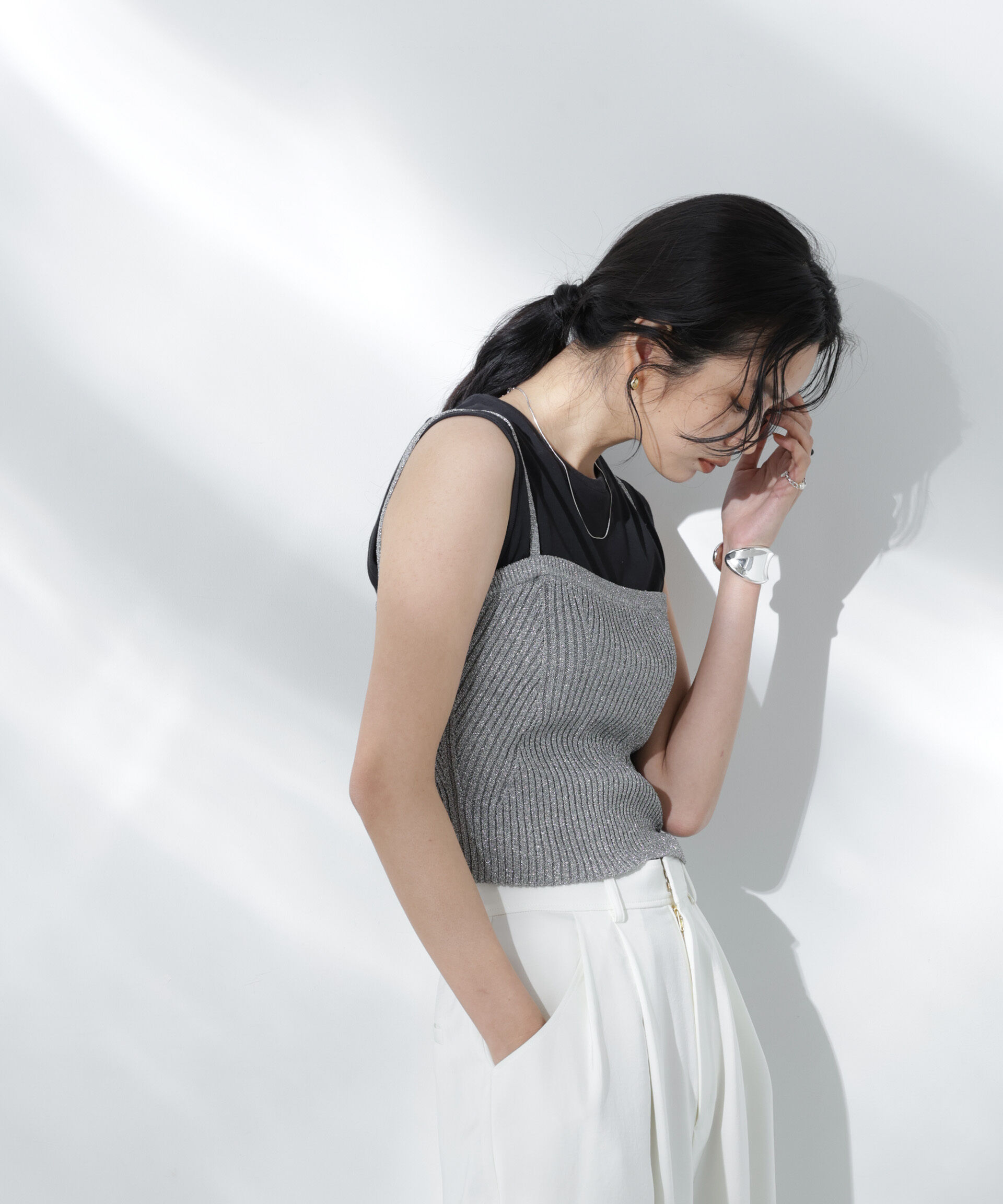 NANO universe「Anti Soaked(R) 汗染み防止ノースリーブTシャツ」|Tシャツ・カットソー|