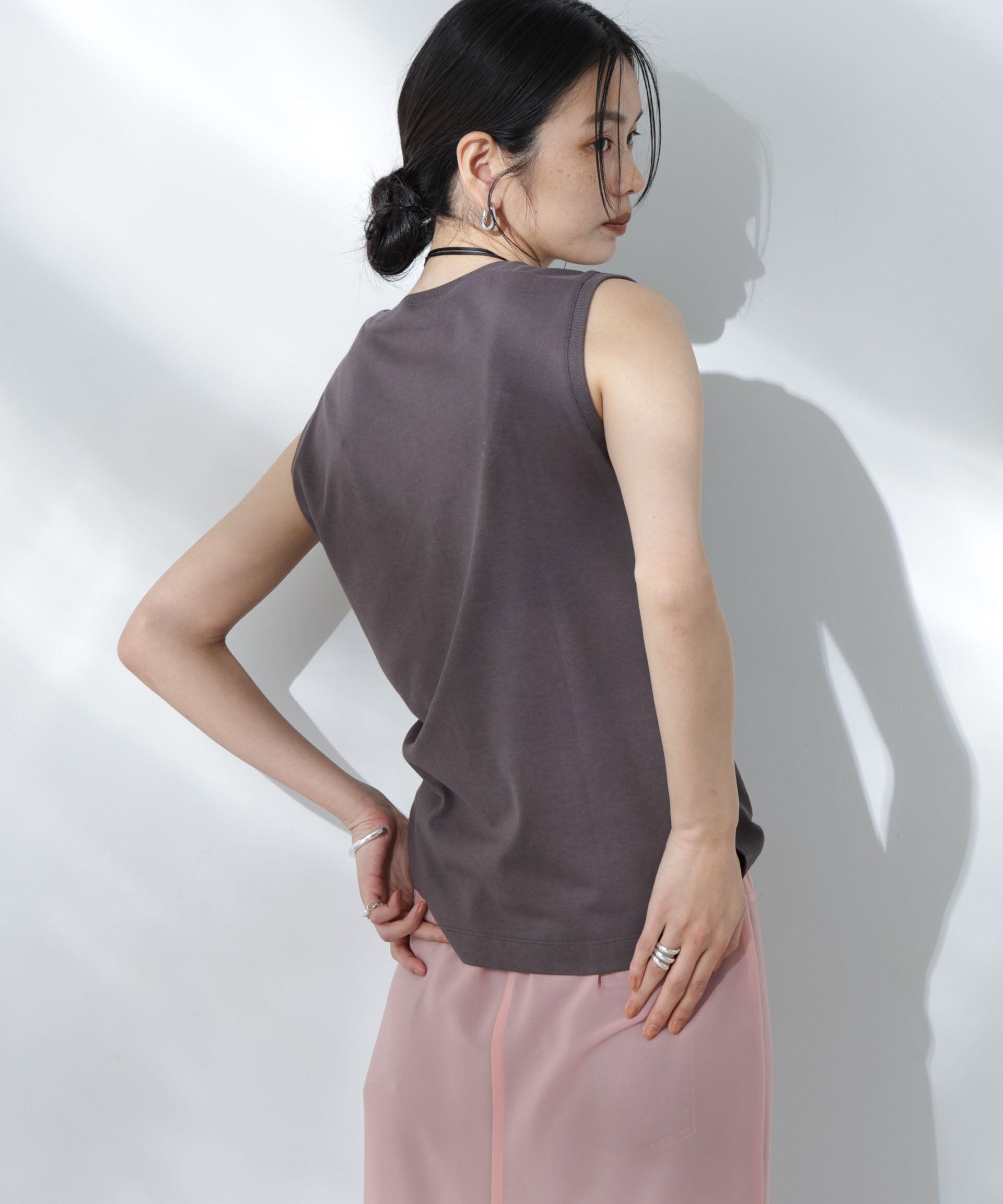 NANO universe「Anti Soaked(R) 汗染み防止ノースリーブTシャツ」|Tシャツ・カットソー|