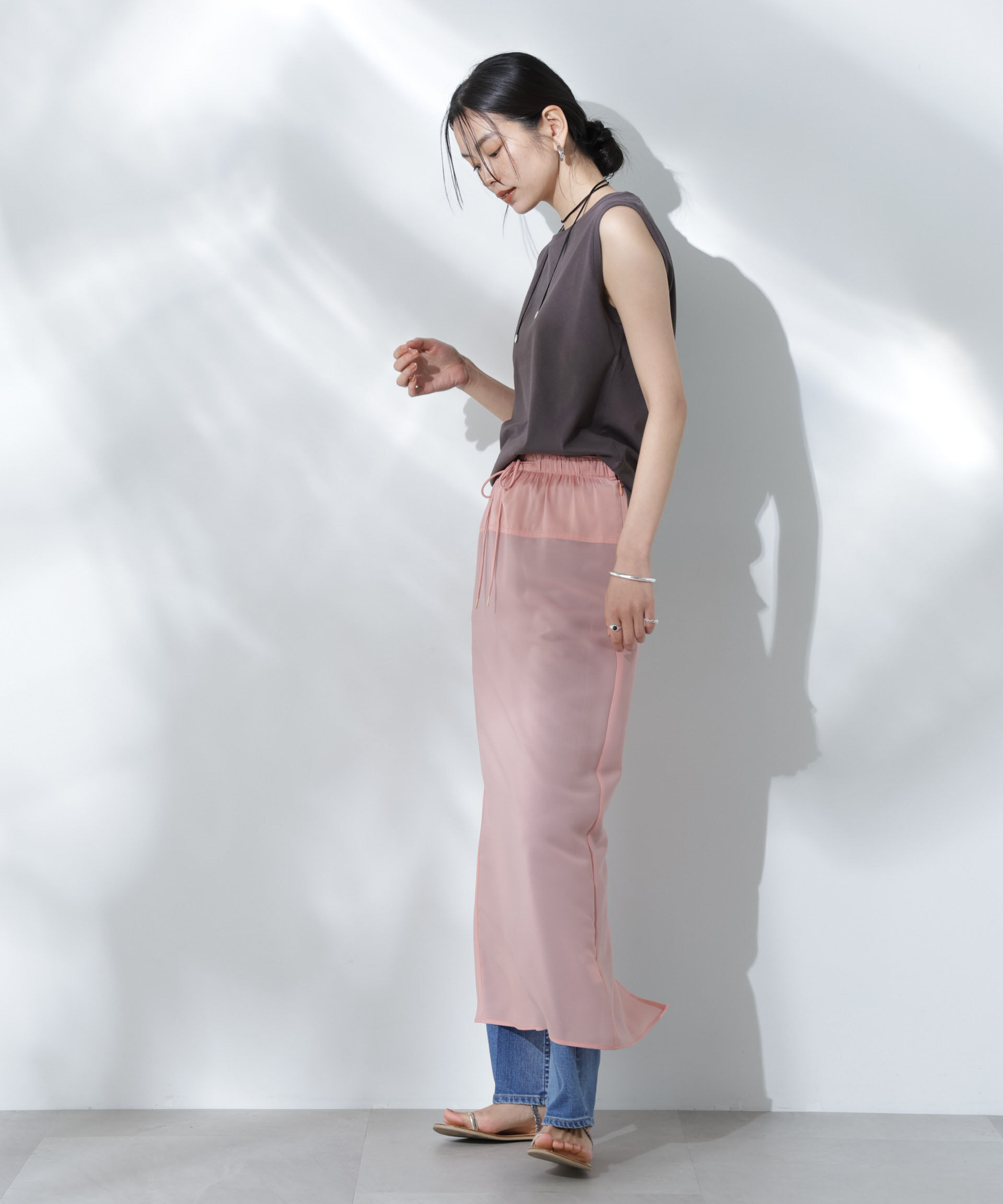 NANO universe「Anti Soaked(R) 汗染み防止ノースリーブTシャツ」|Tシャツ・カットソー|