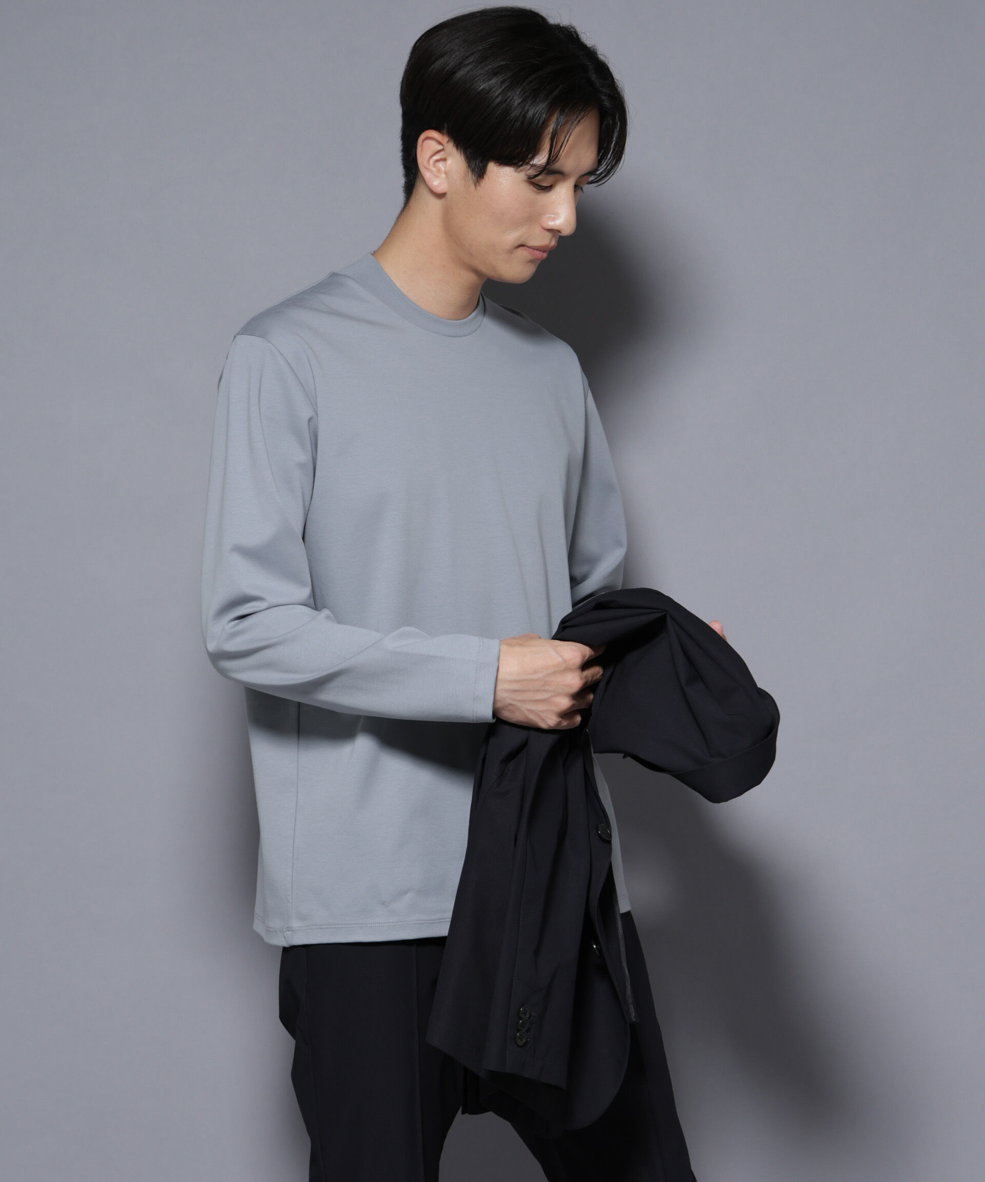 nano･universe「ジャケT(R)  プレミアム クルーネック 長袖」|Tシャツ・カットソー|