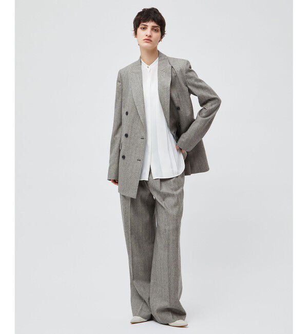BEIGE,「NATION / ウールヘリンボーンタックワイドパンツ」|その他|