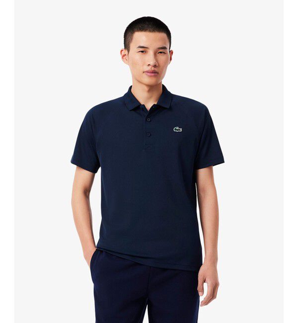 LACOSTE「ウルトラドライ鹿の子地ポロシャツ」|ポロシャツ|ネイビー