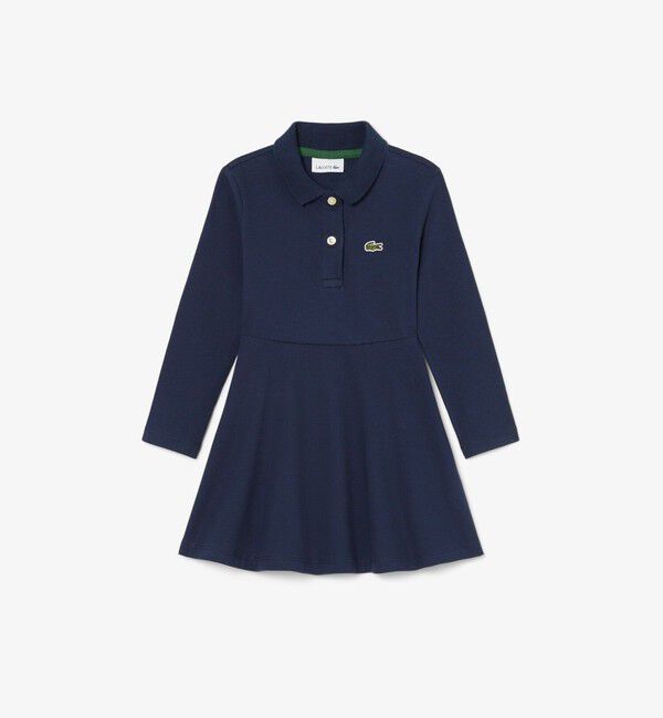 LACOSTE「【EC限定】GIRLSストレッチピケポロドレス」|ワンピース|