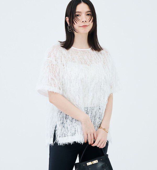 NOLLEY'S sophi「ウォッシャブルシアーロングフェザー両前Tブラウス」|シャツ・ブラウス|