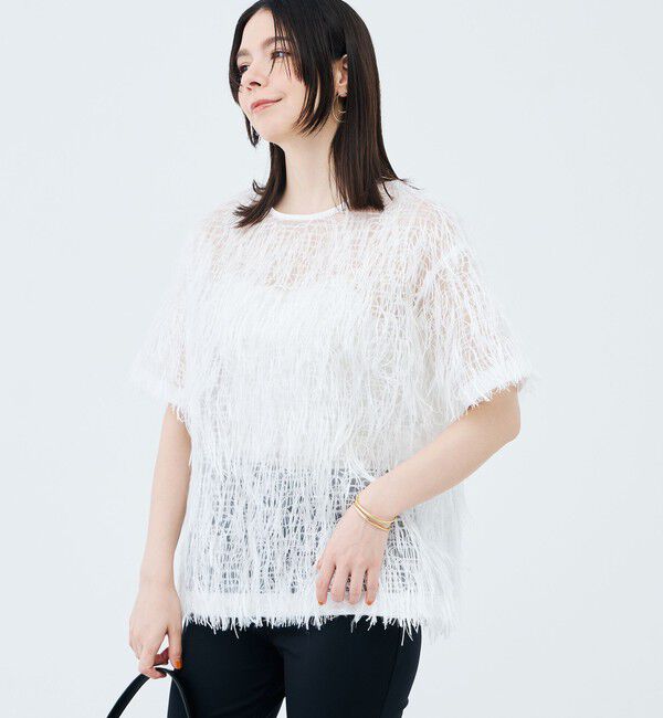 NOLLEY'S sophi「ウォッシャブルシアーロングフェザー両前Tブラウス」|シャツ・ブラウス|