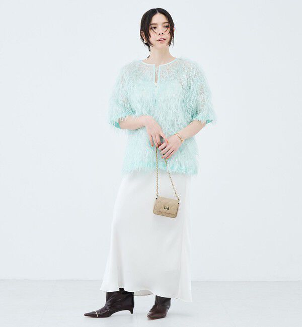 NOLLEY'S sophi「ウォッシャブルシアーロングフェザー両前Tブラウス」|シャツ・ブラウス|