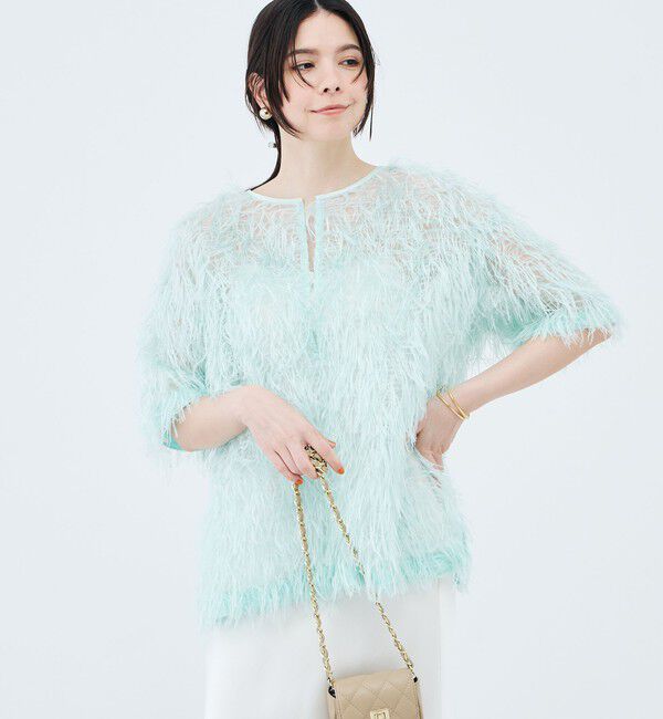 NOLLEY'S sophi「ウォッシャブルシアーロングフェザー両前Tブラウス」|シャツ・ブラウス|