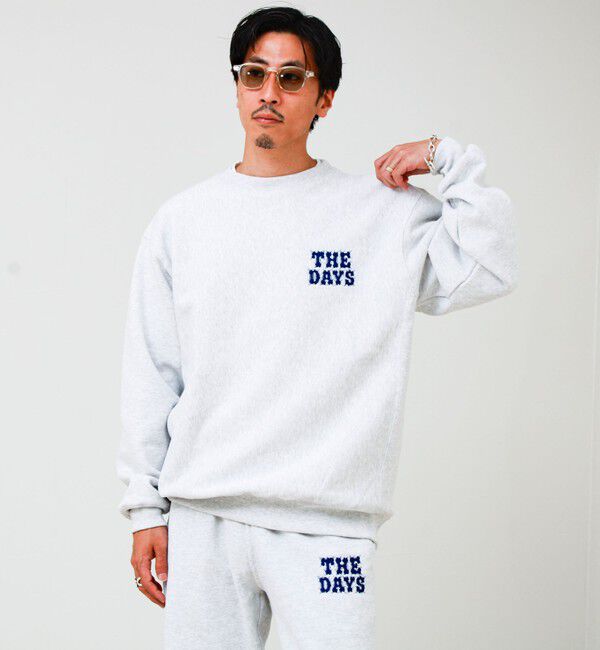 GLOSTER「【THE DAYS/ザ デイ】HIGE SWEAT 髭文字刺繍 クルーネックスウェット 裏起毛」|スウェット・ジャージ|