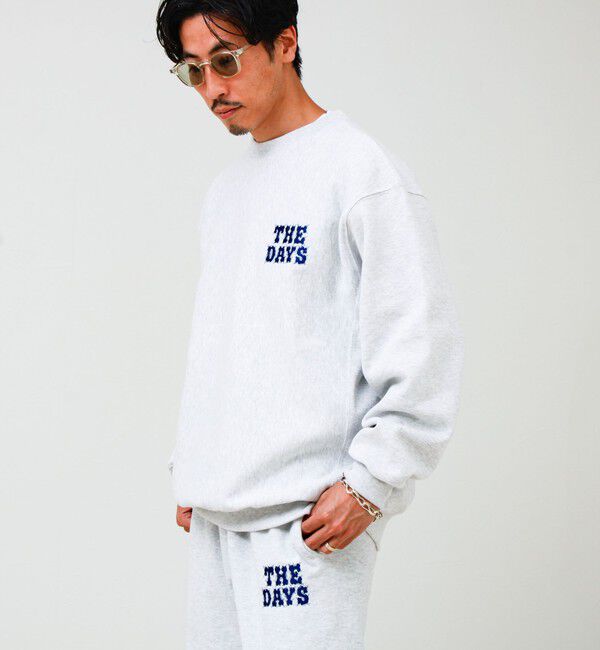 GLOSTER「【THE DAYS/ザ デイ】HIGE SWEAT 髭文字刺繍 クルーネックスウェット 裏起毛」|スウェット・ジャージ|