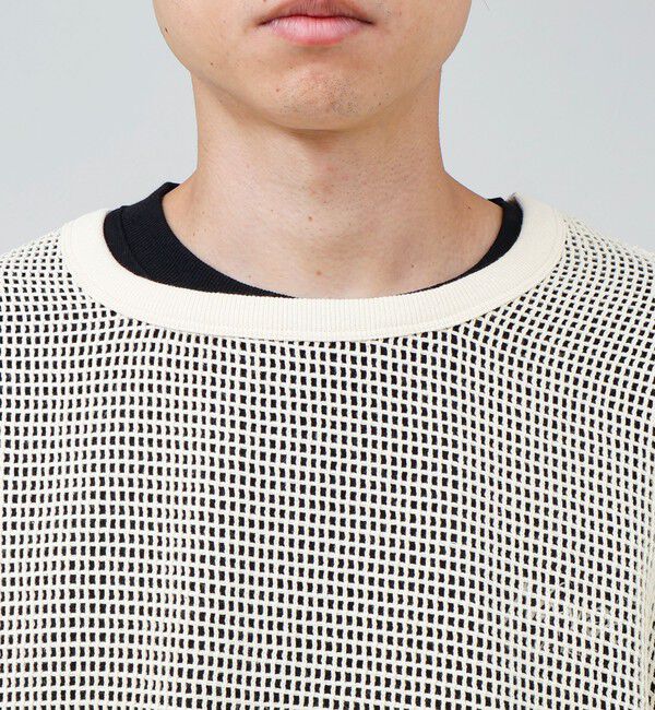 GLOSTER「3/4スリーブメッシュTシャツ シアーT 7分袖 オーバーサイズ」|Tシャツ・カットソー|