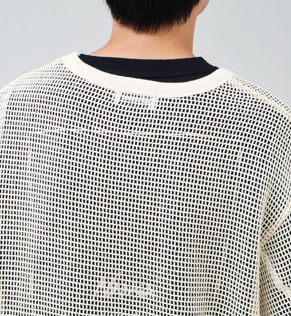 GLOSTER「3/4スリーブメッシュTシャツ シアーT 7分袖 オーバーサイズ」|Tシャツ・カットソー|