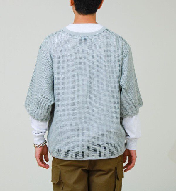 GLOSTER「3/4スリーブメッシュTシャツ シアーT 7分袖 オーバーサイズ」|Tシャツ・カットソー|