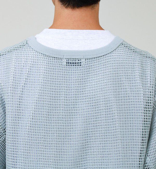 GLOSTER「3/4スリーブメッシュTシャツ シアーT 7分袖 オーバーサイズ」|Tシャツ・カットソー|