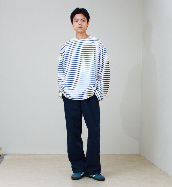 GLOSTER「【ユニセックス】ワイドバスクシャツ ボートネック ボーダー オーバーサイズ」|Tシャツ・カットソー|