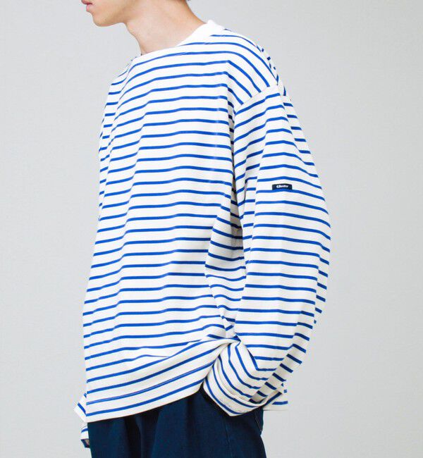 GLOSTER「【ユニセックス】ワイドバスクシャツ ボートネック ボーダー オーバーサイズ」|Tシャツ・カットソー|