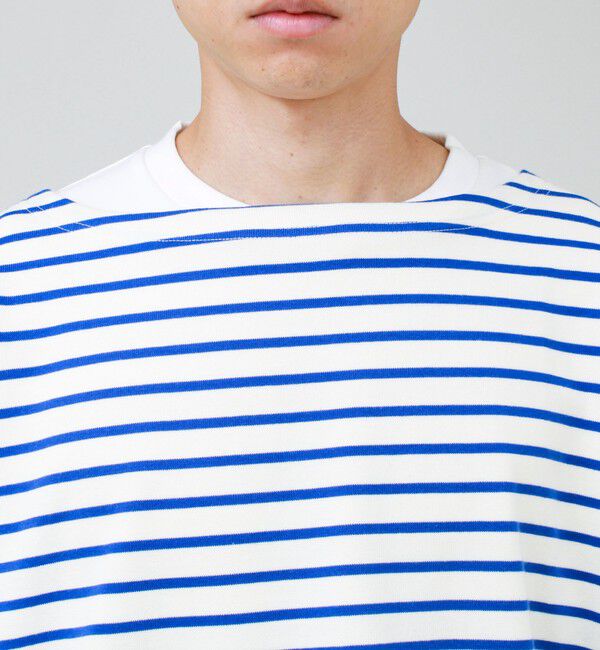 GLOSTER「【ユニセックス】ワイドバスクシャツ ボートネック ボーダー オーバーサイズ」|Tシャツ・カットソー|