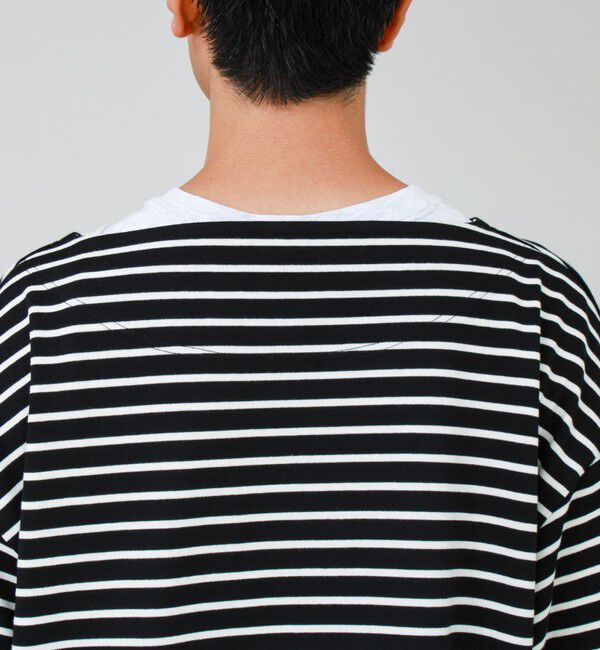 GLOSTER「【ユニセックス】ワイドバスクシャツ ボートネック ボーダー オーバーサイズ」|Tシャツ・カットソー|