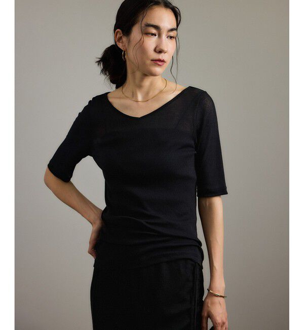 SALON adam et rope'「nu=layerジェントルVネックシアーTシャツ」|Tシャツ・カットソー|