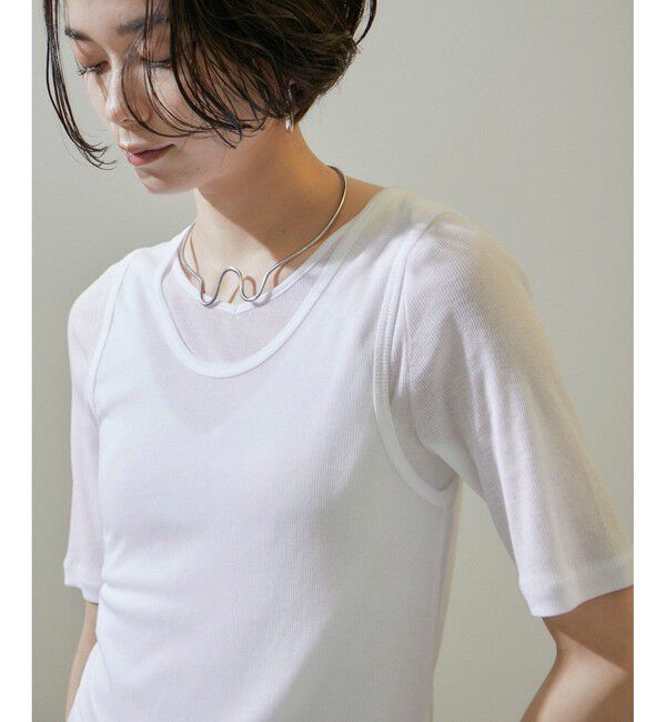 SALON adam et rope'「nu=layerジェントルVネックシアーTシャツ」|Tシャツ・カットソー|