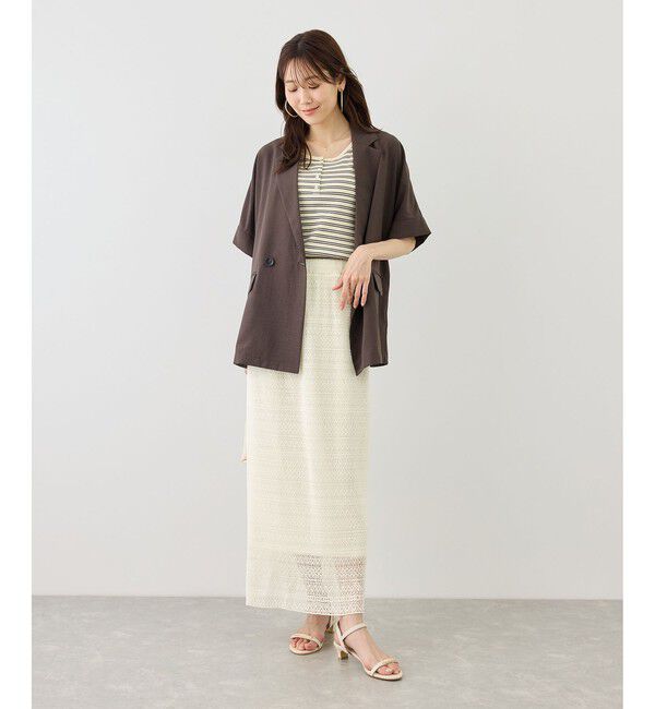 Rope&rsquo;Picnic「レースアイラインプリーツスカート」|スカート|