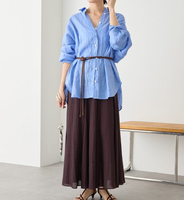  「【2サイズ/7色展開】リネンワイドシャツ」|シャツ・ブラウス|