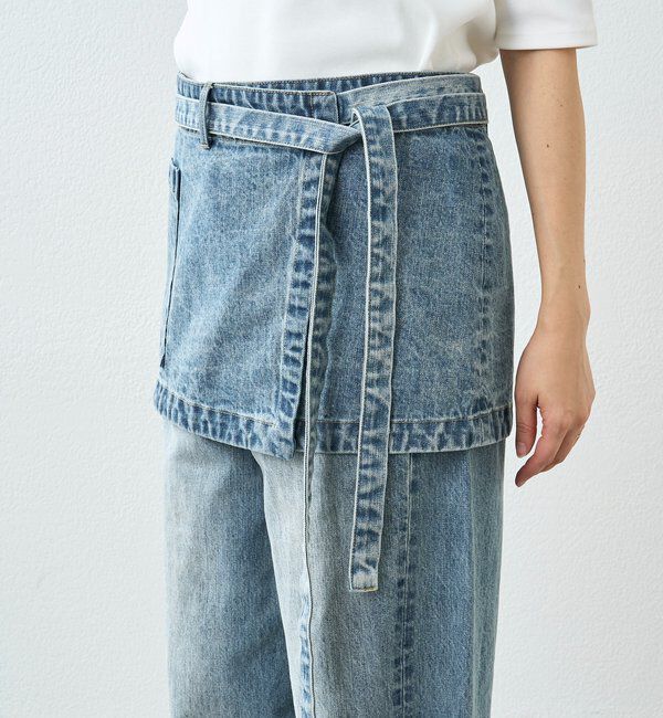  「【A・MONN】【サイズ調整可能/レイヤードアイテム】DENIM apron」|デニム|