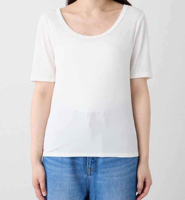  「【すっきり見え/通気性/帯電性】キュプラコットンテレコTee」|Tシャツ・カットソー|