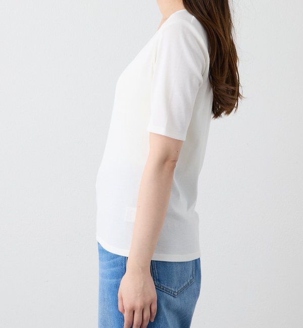  「【すっきり見え/通気性/帯電性】キュプラコットンテレコTee」|Tシャツ・カットソー|