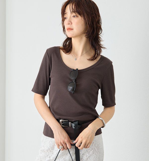  「【すっきり見え/通気性/帯電性】キュプラコットンテレコTee」|Tシャツ・カットソー|