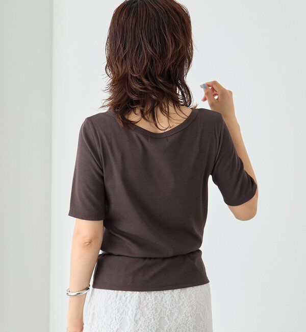  「【すっきり見え/通気性/帯電性】キュプラコットンテレコTee」|Tシャツ・カットソー|