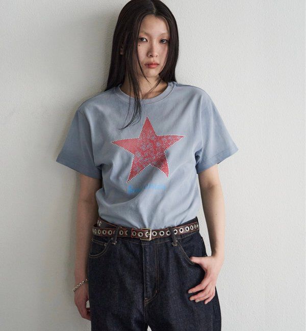  「【Sourcream/UNISEX】ラインストーンスターグラフィックTEE」|Tシャツ・カットソー|
