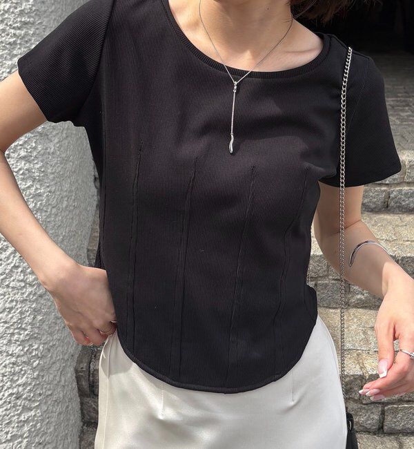  「【新色イエロー・ブラウン】コルセットT」|Tシャツ・カットソー|