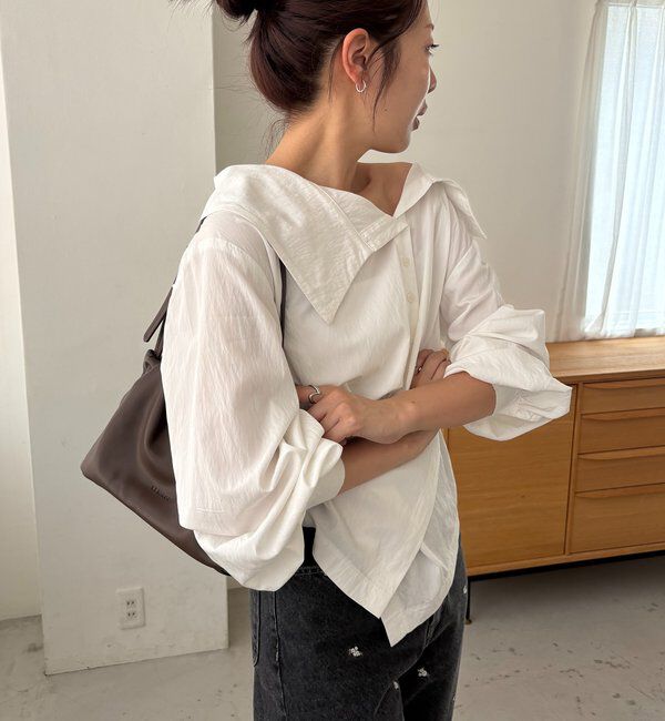  「【2WAY/新色ブルー、WEB限定ピンク】カシュクールシャツ」|シャツ・ブラウス|