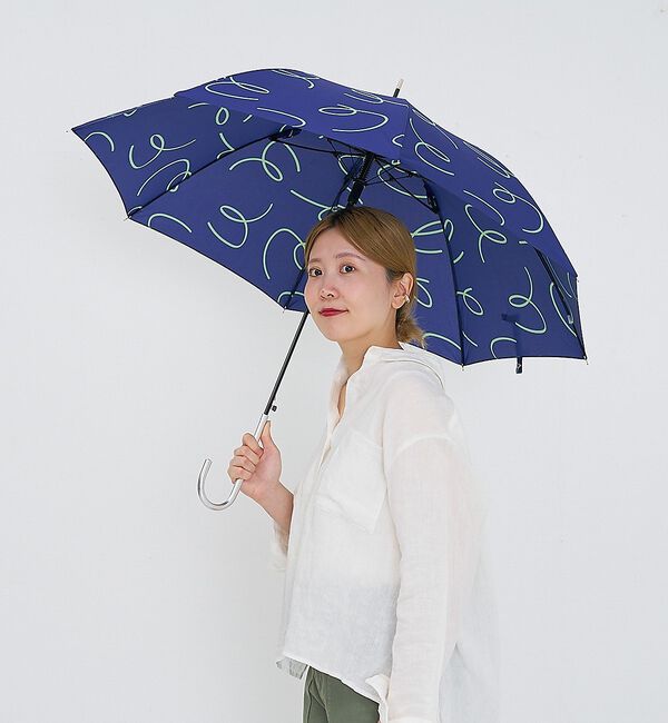 collex「雨傘 マーカー柄 耐風 ジャンプ傘 晴雨兼用 長傘【assa】【WEB限定】」|傘|ネイビー