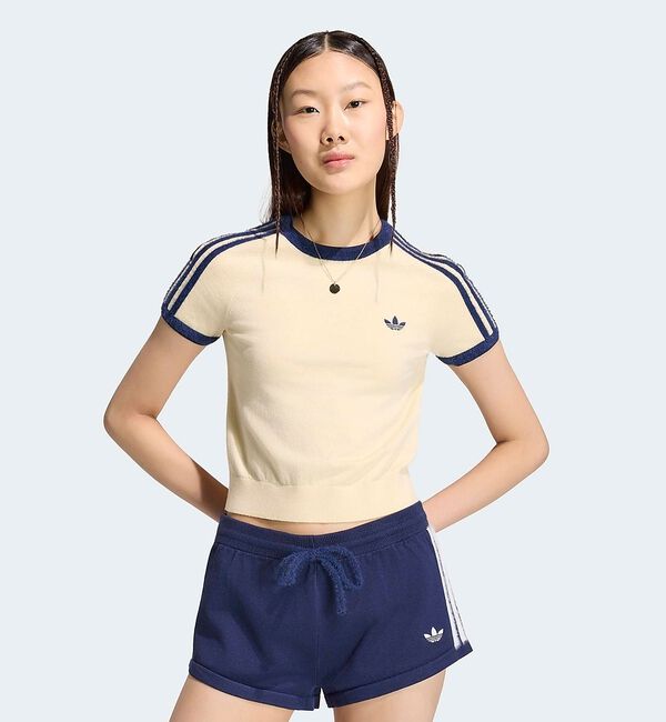 Rouge vif「【adidas / アディダス】ニットT/カットソー/ニット/ラウンドネックTシ」|Tシャツ・カットソー|