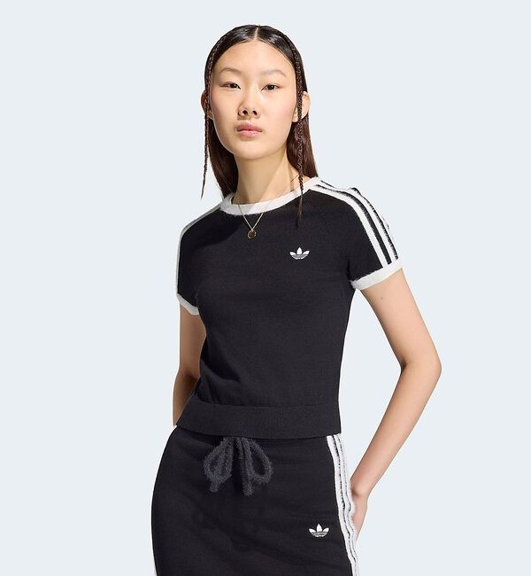 Rouge vif「【adidas / アディダス】ニットT/カットソー/ニット/ラウンドネックTシ」|Tシャツ・カットソー|