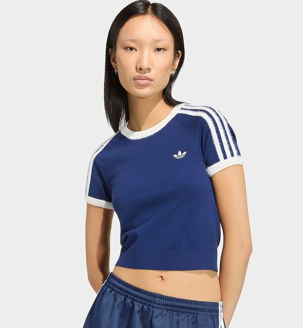 Rouge vif「【adidas / アディダス】ニットT/カットソー/ニット/ラウンドネックTシ」|Tシャツ・カットソー|