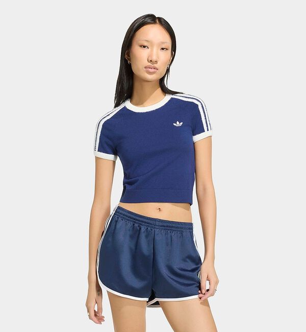 Rouge vif「【adidas / アディダス】ニットT/カットソー/ニット/ラウンドネックTシ」|Tシャツ・カットソー|