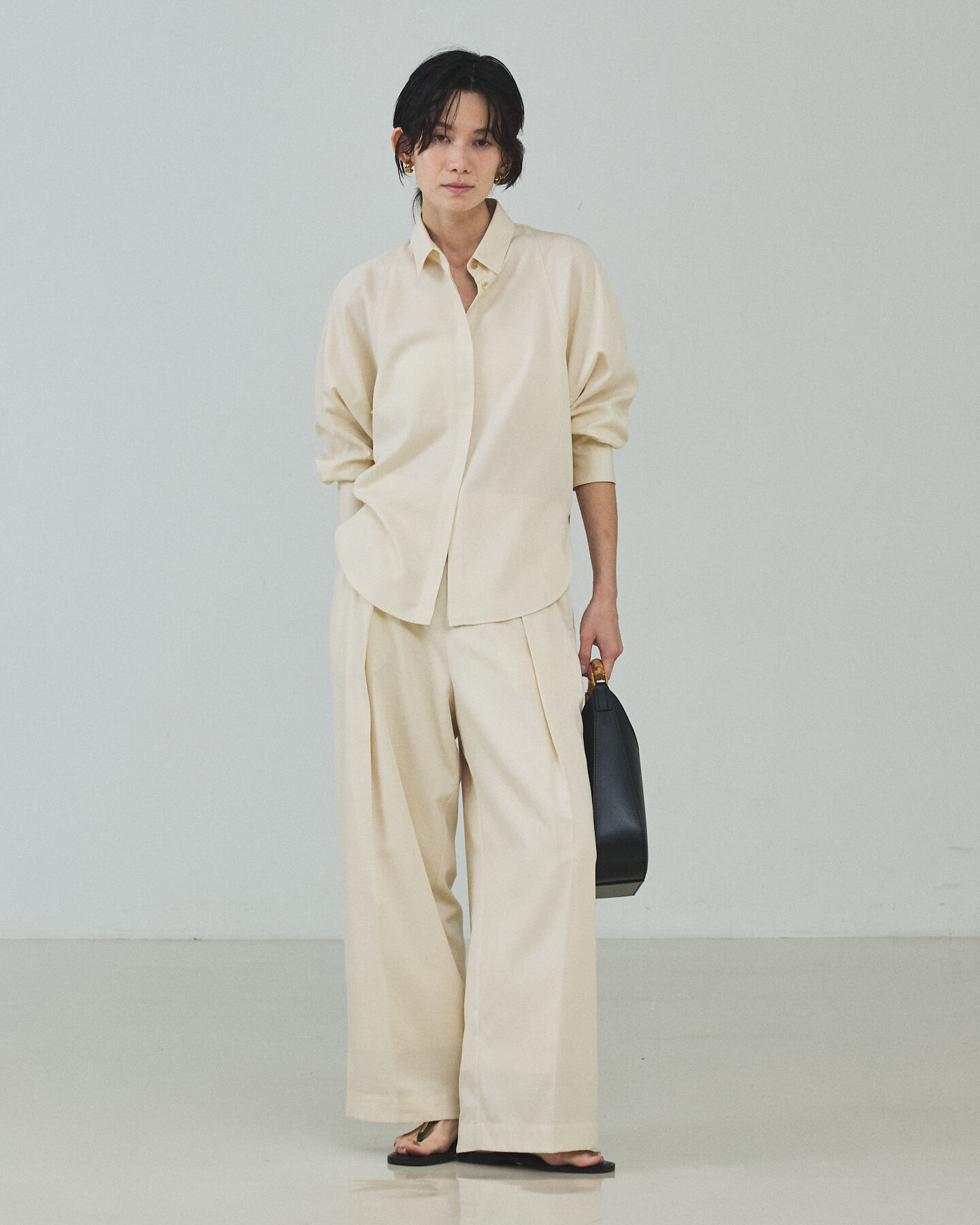 qualite「【セットアップ対応】テンセルハイツイストシャツ」|シャツ・ブラウス|