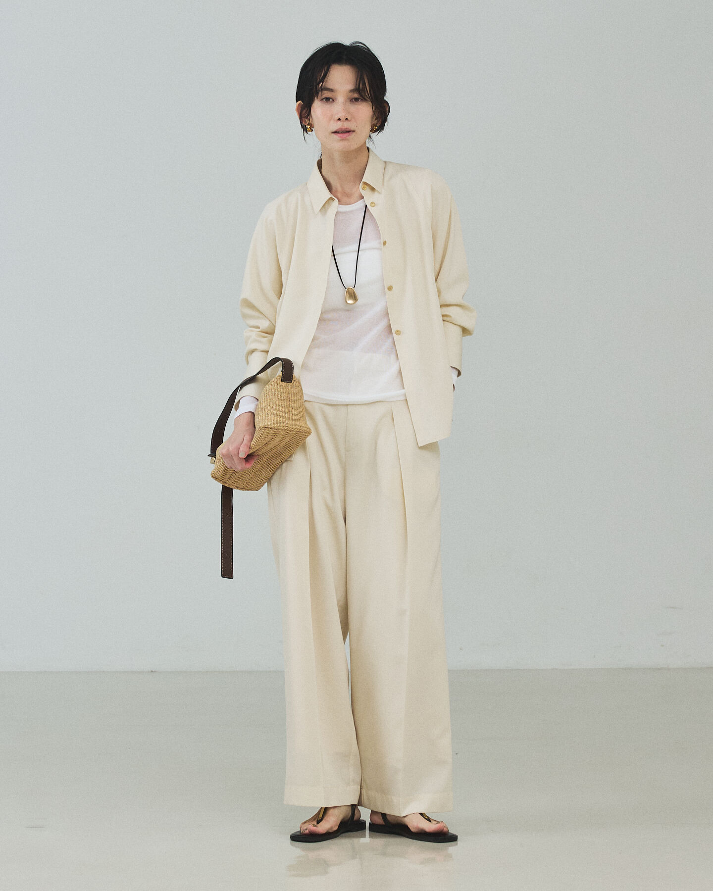 qualite「【セットアップ対応】テンセルハイツイストシャツ」|シャツ・ブラウス|