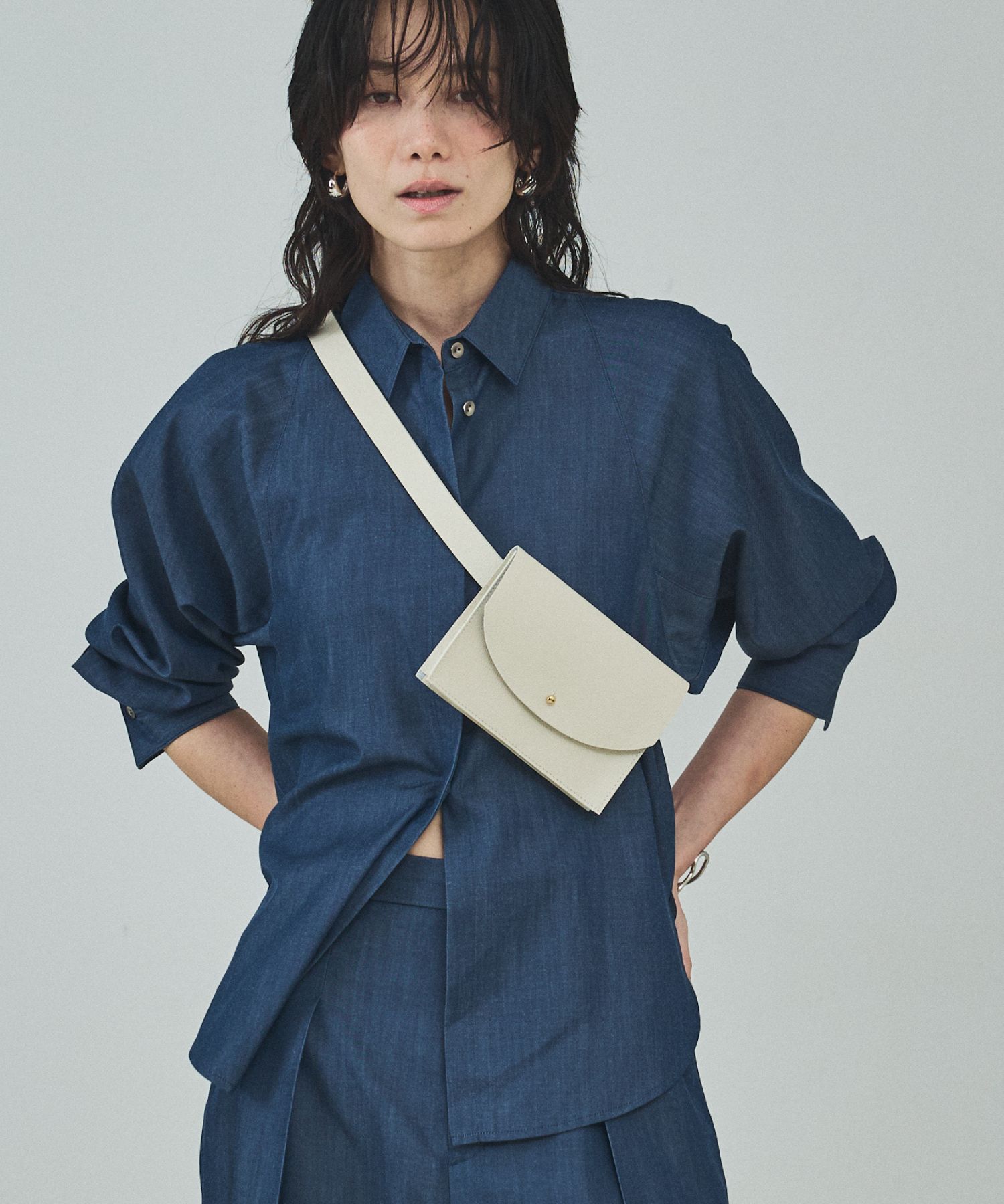 qualite「【セットアップ対応】テンセルハイツイストシャツ」|シャツ・ブラウス|