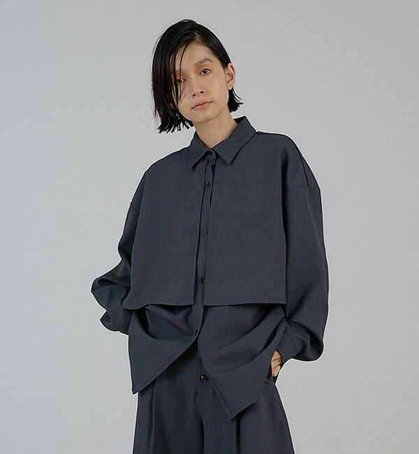 NOMINE「チェック/オックス ロングヨーク オーバーサイズ シャツ｜ユニセックス セットア」|シャツ・ブラウス|