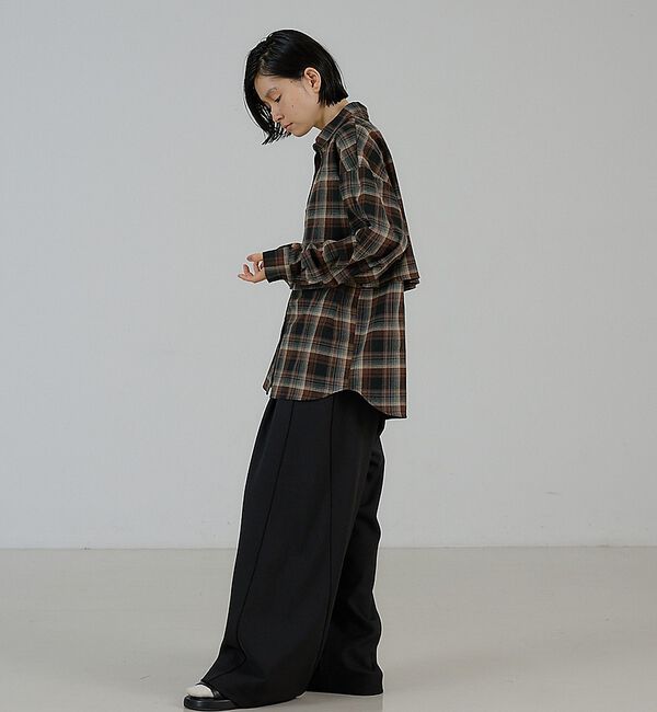 NOMINE「チェック/オックス ロングヨーク オーバーサイズ シャツ｜ユニセックス セットア」|シャツ・ブラウス|