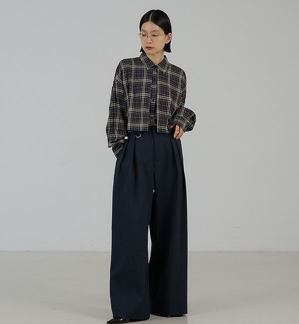 NOMINE「チェック/オックス ロングヨーク オーバーサイズ シャツ｜ユニセックス セットア」|シャツ・ブラウス|