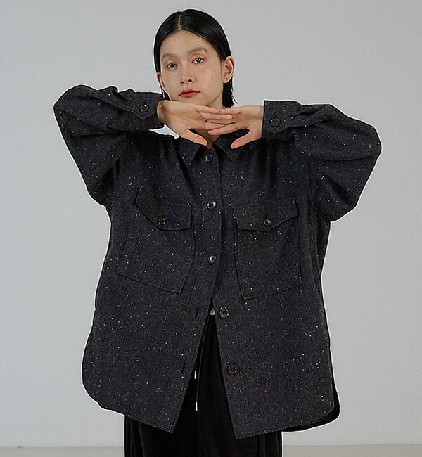 NOMINE「【セットアップ対応】フラップポケット オーバーシャツジャケット｜ピンストライプ/」|シャツ・ブラウス|