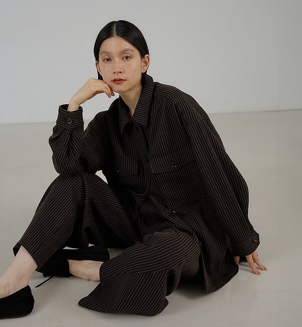 NOMINE「【セットアップ対応】フラップポケット オーバーシャツジャケット｜ピンストライプ/」|シャツ・ブラウス|