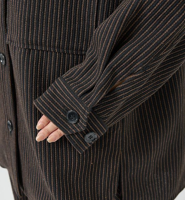 NOMINE「【セットアップ対応】フラップポケット オーバーシャツジャケット｜ピンストライプ/」|シャツ・ブラウス|