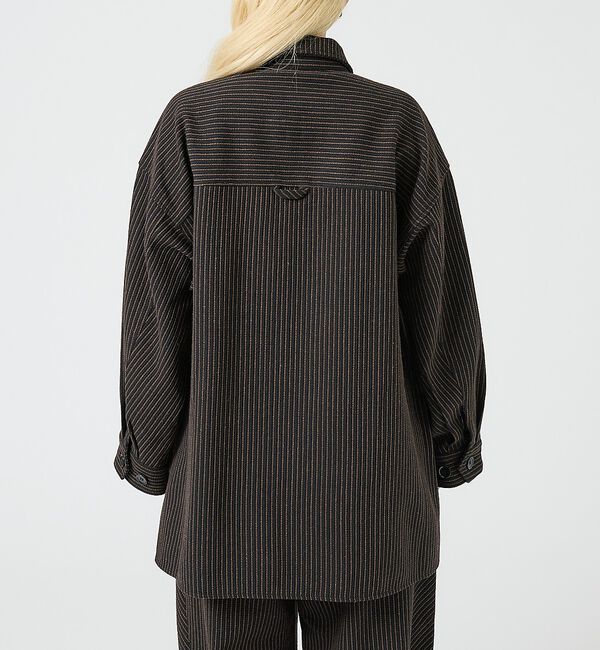 NOMINE「【セットアップ対応】フラップポケット オーバーシャツジャケット｜ピンストライプ/」|シャツ・ブラウス|