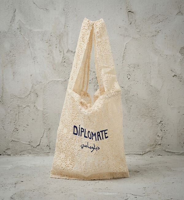 NOMINE「【LY】Souk Bag モロッコ職業刺繍レーストートバッグ｜シアー マチ付きシ」|トートバッグ|ホワイト