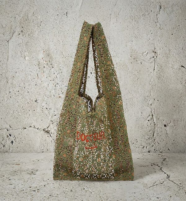NOMINE「【LY】Souk Bag モロッコ職業刺繍レーストートバッグ｜シアー マチ付きシ」|トートバッグ|カーキ